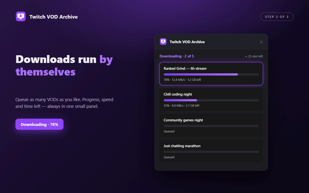Download queue with progress